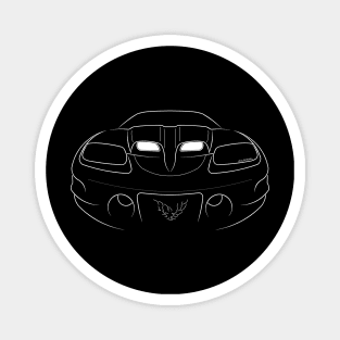 front/profile Pontiac Trans Am WS6 -stencil, white Magnet